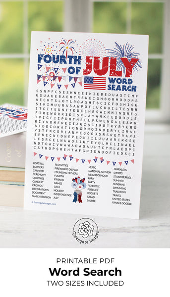 Fourth of July Word Search - Greengate Images