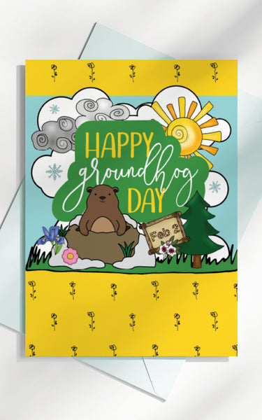 Groundhog Day Card - Greengate Images