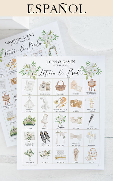 Ivory Lotería de Boda - 100 card, Personalization, Neutral/Ivory - Greengate Images
