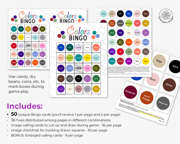 Colors Bingo - Greengate Images