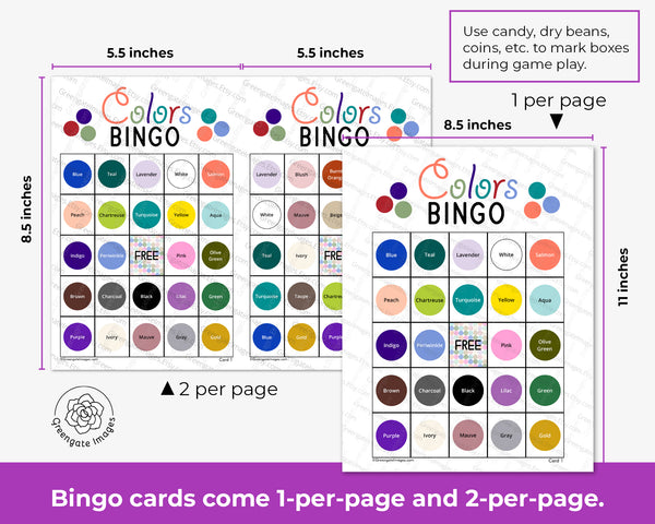 Colors Bingo - Greengate Images
