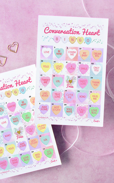 Conversation Heart Bingo - Prefilled - Greengate Images
