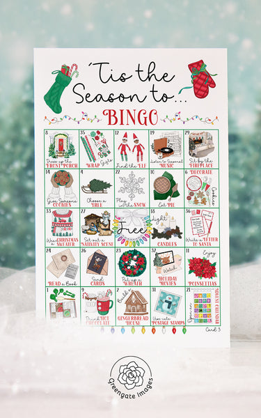 Christmas Activities Bingo - 'Tis the Season - Greengate Images