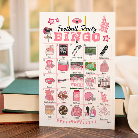 Pink Football Party Bingo