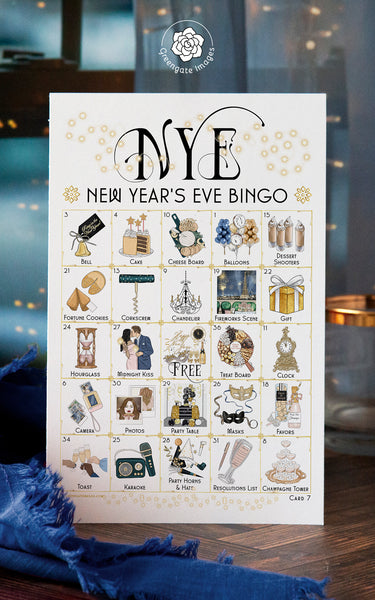 New Year's Eve Bingo Cards - Printable Digital Download by Greengate Images