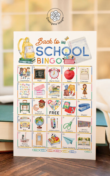 Back to School Bingo (Elementary) - Greengate Images