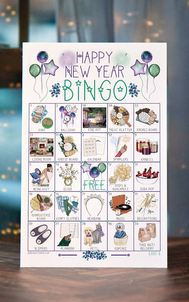 New Year's at Home Bingo - Printable Digital Download by Greengate Images