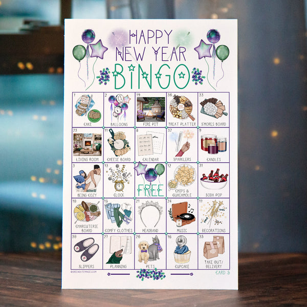 New Year's at Home Bingo - Printable Digital Download by Greengate Images