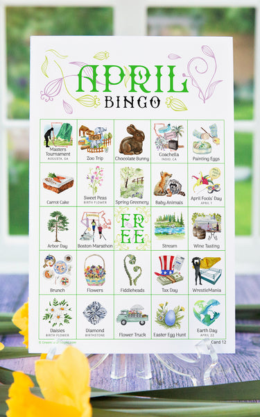 April Bingo - Printable Digital Download by Greengate Images
