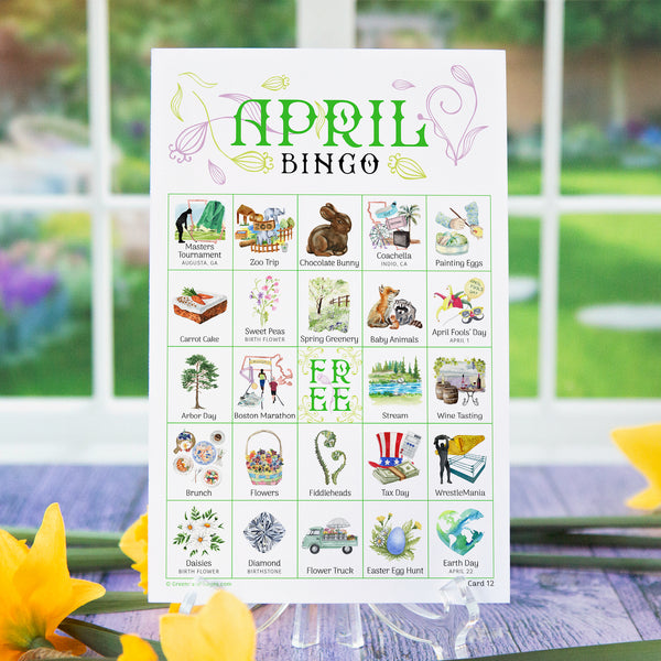 April Bingo - Printable Digital Download by Greengate Images
