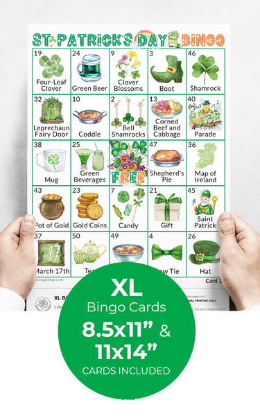 LARGE PRINT St. Patrick's Day Bingo - Printable Digital Download by Greengate Images