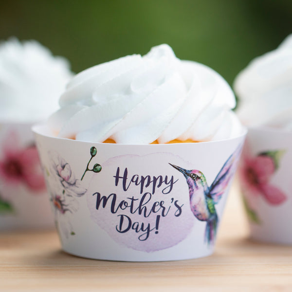 Mother's Day Cupcake Wrapper Duo - Hummingbirds - Greengate Images