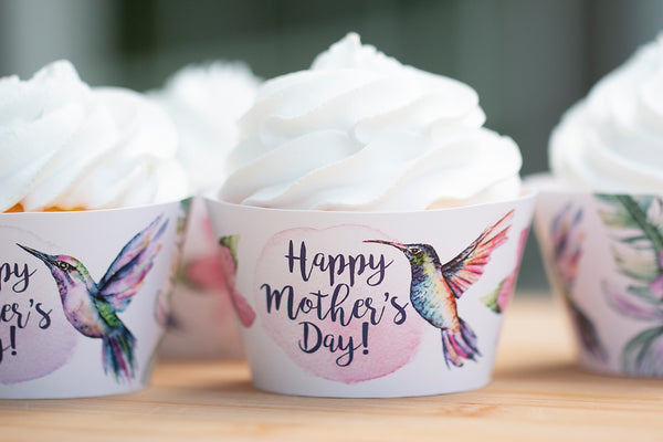 Mother's Day Cupcake Wrapper Duo - Hummingbirds - Greengate Images