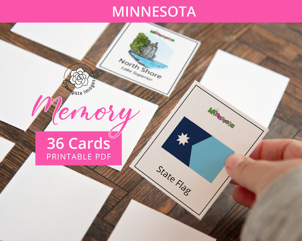Minnesota Memory Game - Printable Digital Download by Greengate Images