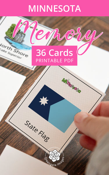 Minnesota Memory Game - Printable Digital Download by Greengate Images