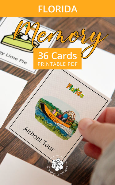 Florida Memory Game - Printable Digital Download by Greengate Images
