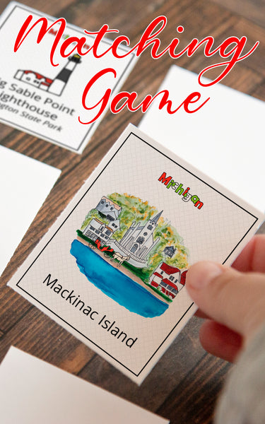 Michigan Memory Game - Printable Digital Download by Greengate Images