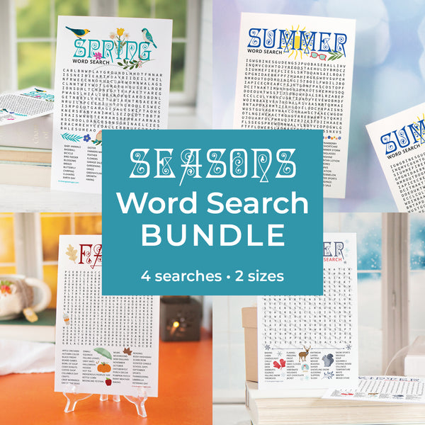 Seasons Word Search Bundle - Printable Digital Download by Greengate Images