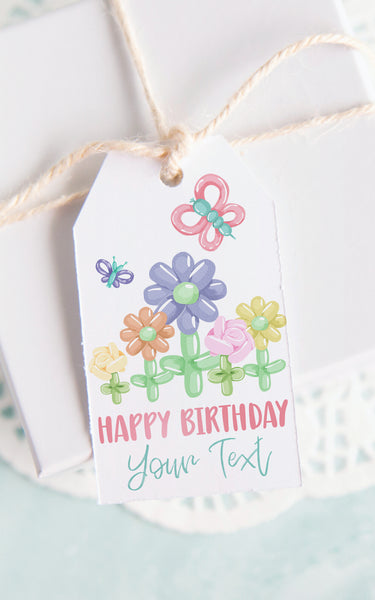 Birthday Balloon Flower Gift Tag - Greengate Images
