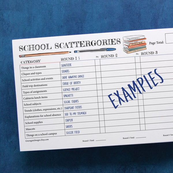 School Scattergories - Greengate Images