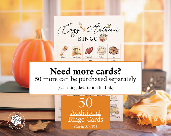 Cozy Autumn Bingo Cards - Greengate Images