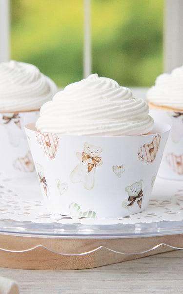 Bears and Green Hearts Cupcake Wrapper - Greengate Images