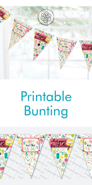Birthday Bunting - Printable Digital Download by Greengate Images