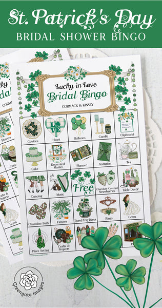St. Patrick's Day Bridal Bingo Cards - Printable Digital Download by Greengate Images