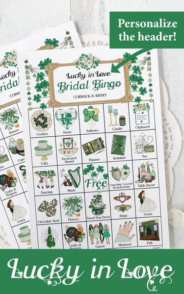St. Patrick's Day Bridal Bingo Cards - Printable Digital Download by Greengate Images