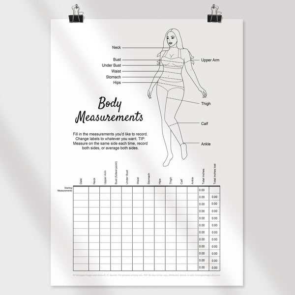 Body Measurement Tracker - Greengate Images