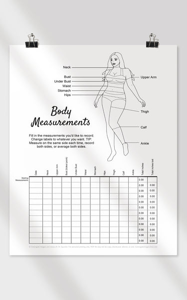 Body Measurement Tracker - Greengate Images