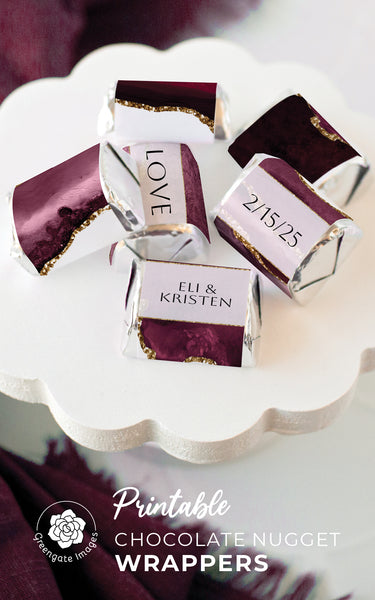 Burgundy Agate Nugget Wrappers - Greengate Images