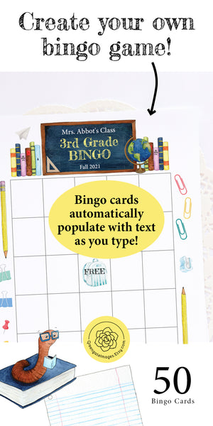 School Bingo Template - Greengate Images