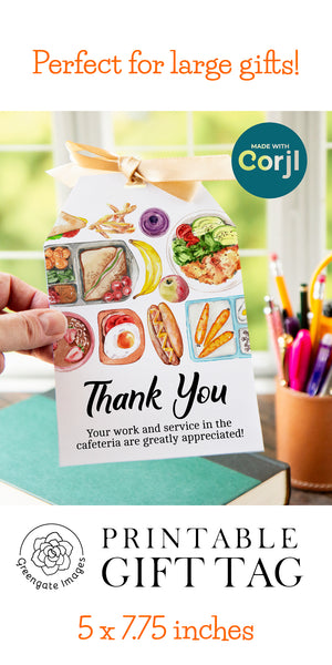 Cafeteria Staff Thank You Gift Tag - Jumbo Size