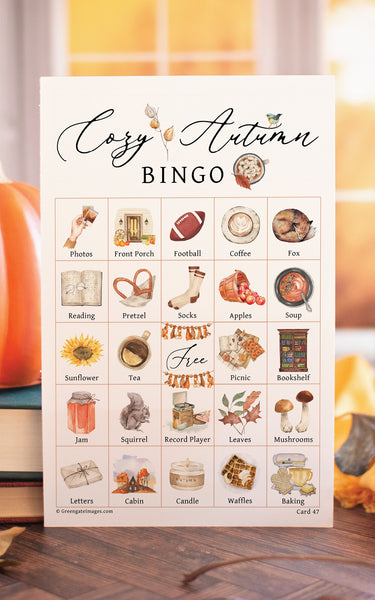 Cozy Autumn Bingo Cards - Greengate Images