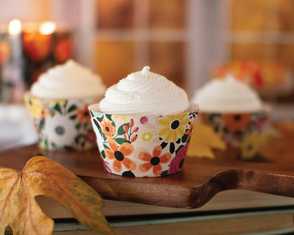 Fall Floral Cupcake Wrappers - Greengate Images