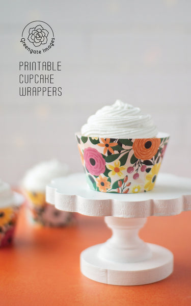 Fall Floral Cupcake Wrappers - Greengate Images