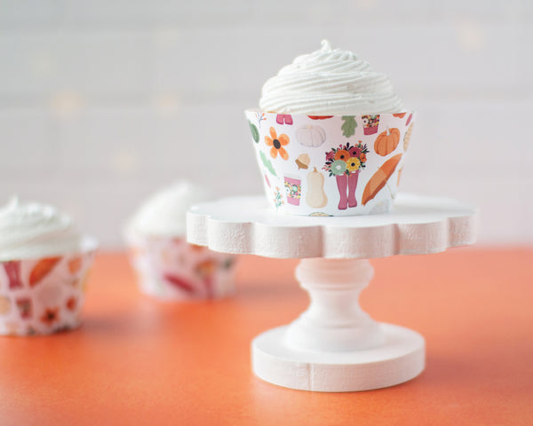 Feminine Fall Pattern Cupcake Wrappers - Greengate Images