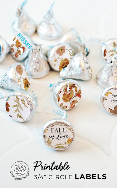 3/4" Fall in Love Candy Circles - Botanical - Greengate Images