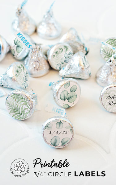 3/4 inch Fern/Eucalyptus Candy Circles - Greengate Images