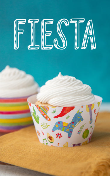 Fiesta Stripe Cupcake Wrapper Duo - Greengate Images