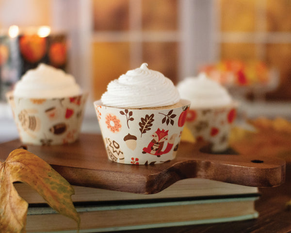 Fall Cupcake Wrappers - Foxes, Sweaters, Footballs, and Pies - Greengate Images