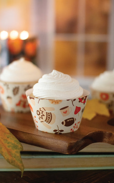 Fall Cupcake Wrappers - Foxes, Sweaters, Footballs, and Pies - Greengate Images