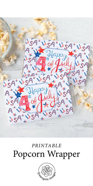 Happy 4th of July Popcorn Wrapper - Greengate Images