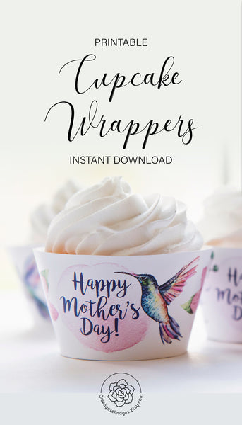Mother's Day Cupcake Wrapper Duo - Hummingbirds - Greengate Images