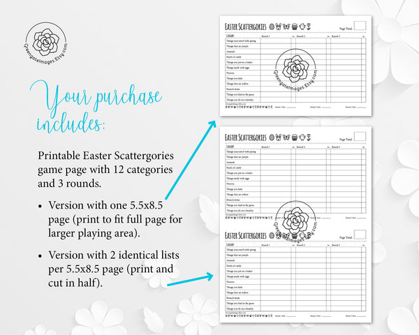 Easter Scattergories - Printable Digital Download by Greengate Images