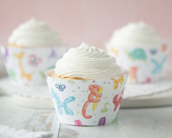 Balloon Animal Cupcake Wrappers - Printable Digital Download by Greengate Images