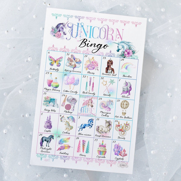 Unicorn Bingo - Older kids, adults - Printable Digital Download by Greengate Images
