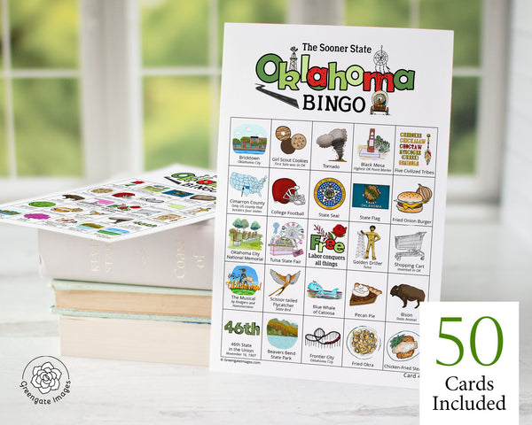 Oklahoma Bingo - Printable Digital Download by Greengate Images