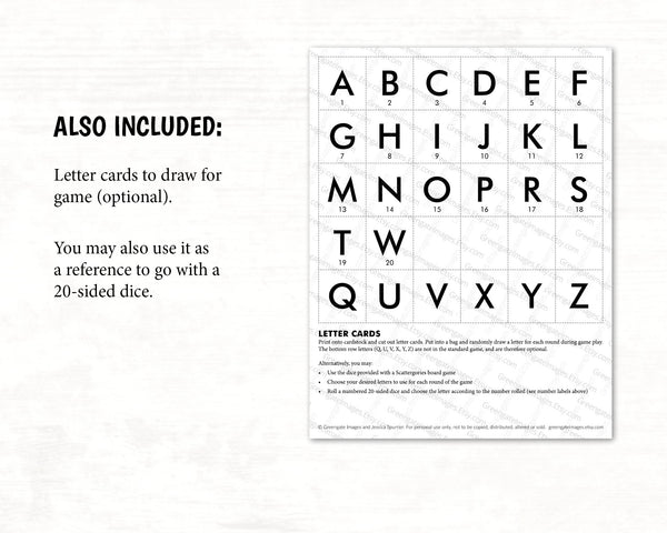 Easter Scattergories - Printable Digital Download by Greengate Images